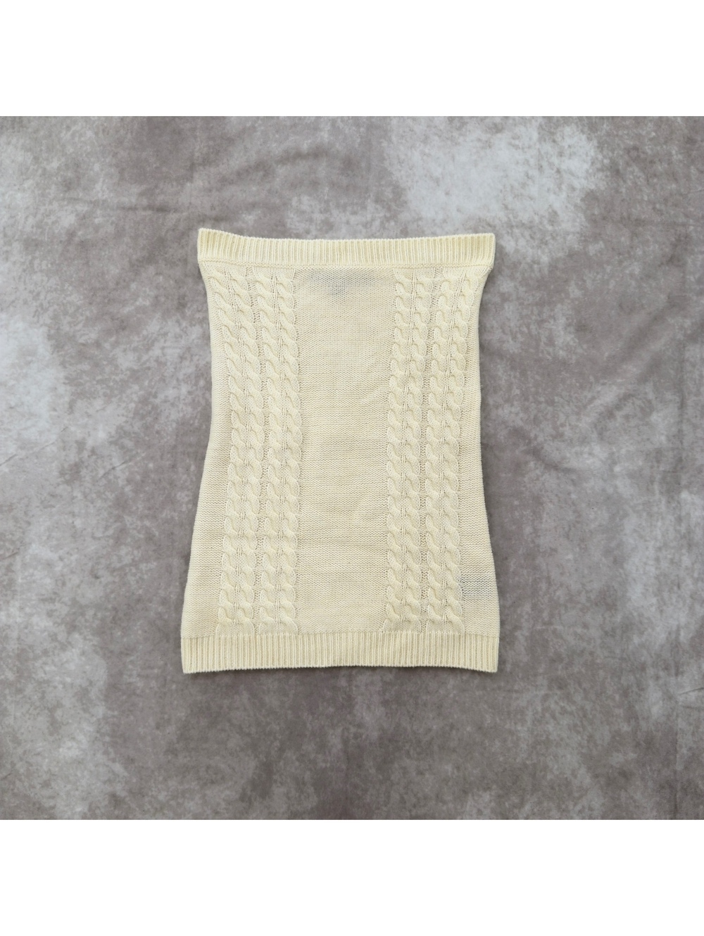 Fever Vintage Wool Blend Cream Knit Cable Knit Tube Top One Size